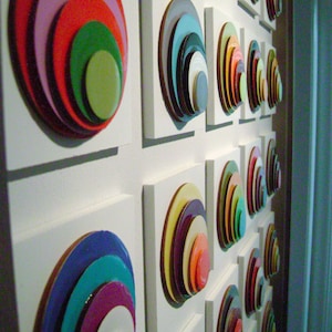 wall sculpture/mixed media wall art/office art/titled Ode to the circle image 5