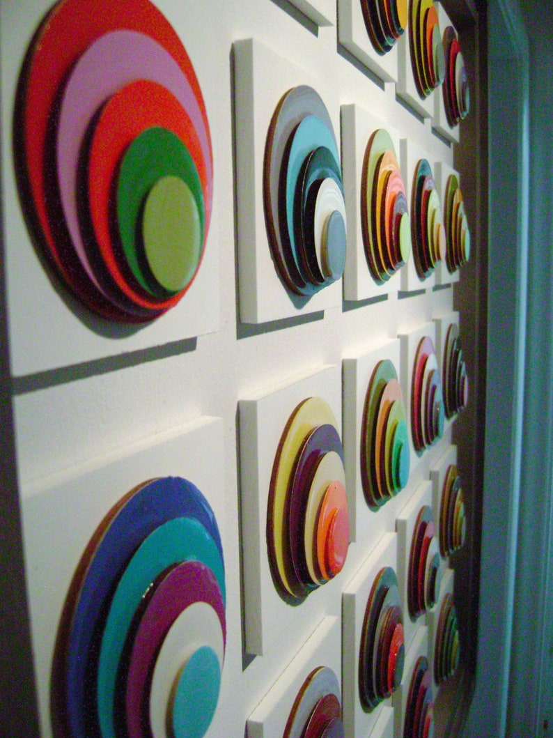 wall sculpture/mixed media wall art/office art/titled Ode to the circle image 5