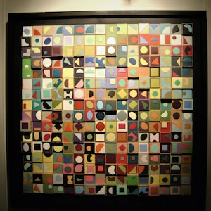 SOLD      wood wall art,wood and paper wall sculpture collage,3-D mixed media wall artabstract modern titled &quot;verily,vasarely&quot;