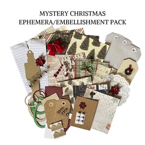 Desembrulhe a magia do Natal - Pacote de coisas efêmeras do Mystery Christmas Junk Journal - Perfeito para artesanato de férias e registro de lixo eletrônico!