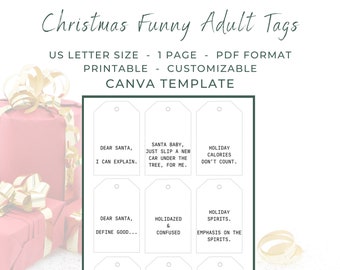 Kerst grappige cadeaukaartjes - Snarky - Last Minute cadeaukaartje - PDF - bewerkbare - Canva sjabloonlink - volwassen humor cadeaukaartje
