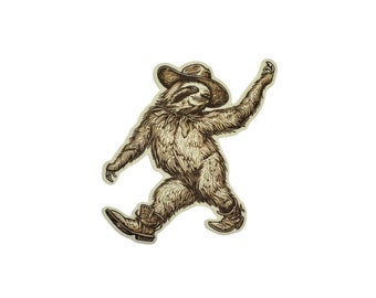 Cowboy Sloth Sticker - Laptop, Water Bottle Sticker - Hemlock Hatch