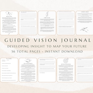 Guided Vision Journal: Reflective Prompts - Vision Board Planner - Journal Prompts for Personal Growth