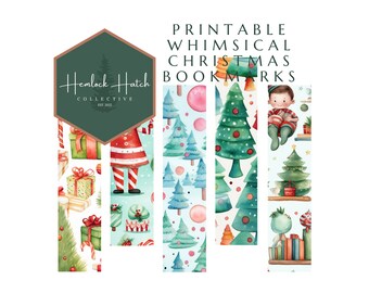 Puede incluir: Marcadores de Navidad caprichosos imprimibles con una variedad de diseños, que incluyen un árbol de Navidad, regalos, bastones de caramelo y un lindo elfo. Los marcadores son perfectos para agregar un toque festivo a tu lectura navideña.