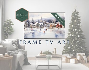 Winter & Weihnachten Samsung Frame TV Art - Winter Rahmen Aquarell Bilder - Digital Art für Frame TV - TV Art 4K Winter und Weihnachten