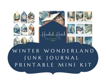 Winter Wonderland Ephemera Junk Journal Kit - Winter Digital Kit - Mixed Media - Art Journaling - Téléchargement instantané - Winter Ephemera