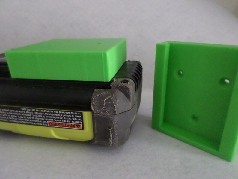 Ryobi 40V Battery Wall Mount / 3D Printed lime Green Ready to Ship