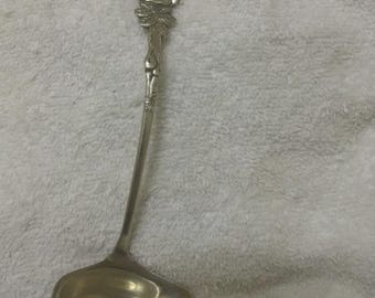 Vtg Reed & Barton Cream Or Gravy Ladle, Floral Harlequin Pattern Silverplate 5”
