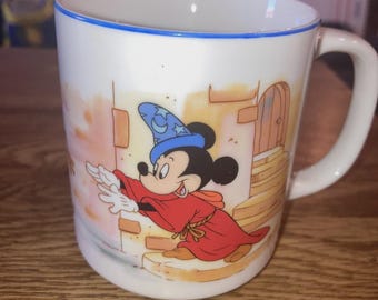 Disney Mickey Mouse Coffee cup Mug Fantasia Sorcerer's Apprentice, Dancing Brooms