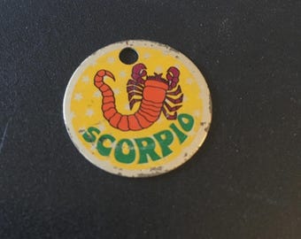 1969 Charm Coin Fob: Glendinning Company Zodiac Sign Scorpio