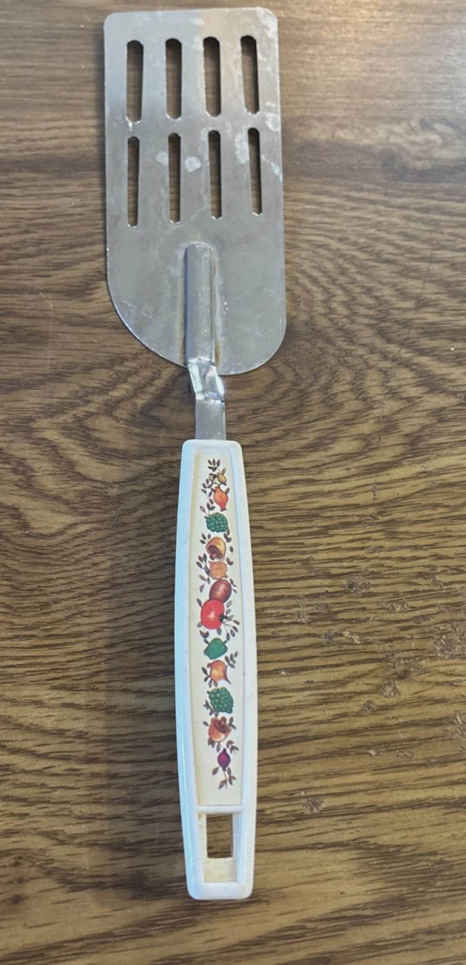 Ekco Chromium Slotted Spatula Spice of Life Plastic Handle, Made in Korea 12"L