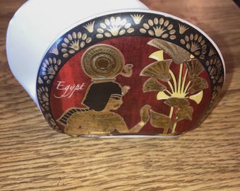 Vintage Egyptian Egypt Ceramic Napkin, Letter or Card Holder