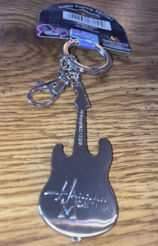 HANNAH MONTANA Pewter Guitar Keyring #27151 Disney NEW Old Stock