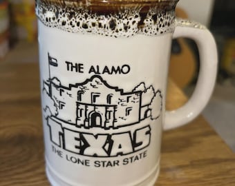 Texas the Lone Star State MUG Alamo, Texas Stadium 5-1/8"T Japan