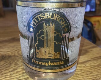 Vintage Pittsburg Pennsylvania Textured Glass Tumbler
