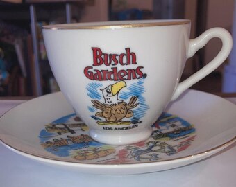 Vintage Kelvin's Treasure Busch Gardens LA California Theme Park Cup and Saucer