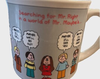 Searching for Mr Right Coffee Cup Mug Cathy Guisewite , Japan 3-1/2"T