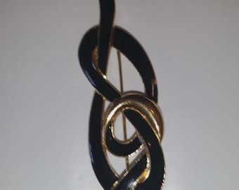 Vintage TRIFARI Brooch Pin Swirl Ribbon costume jewelry