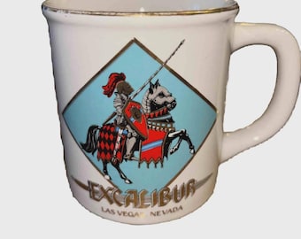 Excalibur Hotel Casino Las Vegas Nevada-Coffee Cup Mug Knight on Horseback 3-1/2"T