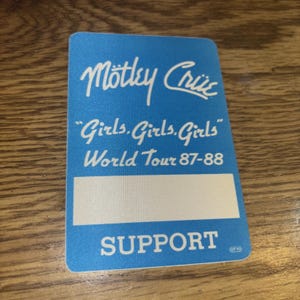 Vintage Motley Crue Backstage Pass - Etsy