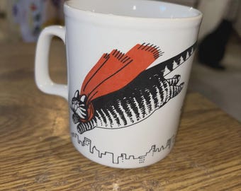 Kliban Cats Coffee Cup Mug, Kiln Craft England 3-1/2'' - Flying Cat