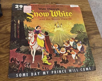 Walt Disney's SNOW WHITE and the Seven Dwarfs 7" Pic Sleeve Little Gem Record