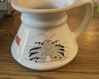 1980s Sandra Boynton Coffee Cup Claude Cat; paws off My Mug, Non Spill