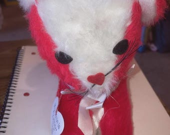 1970s Huggables by Hallmark Kathy the Plush Kitty Cat w/ Hang Tag 6-1/2"T x 8"L