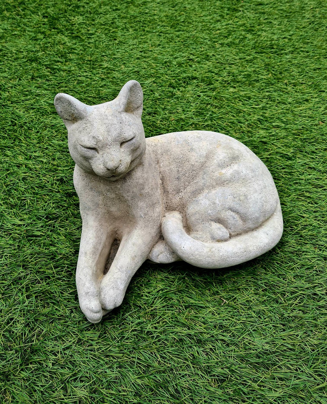 Large Cat Solid Stone Garden Ornament. Etsy UK