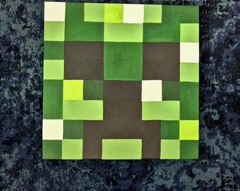 Minecraft creeper painting wall art