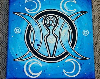 Painting on canvas Triple Moons