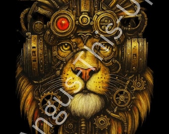 Steam Punk Lion Digital Download