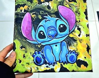 Stitch artwork handmade with love Stitch painting wall art