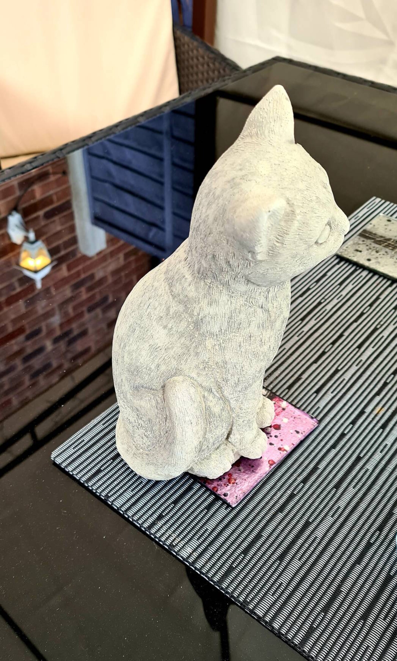 Stone Cat Garden Ornament. Etsy UK