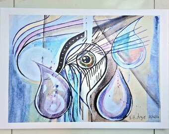 Print on canvas eye in tears