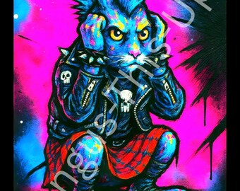Punk Hare Rabbit Digital Download Wall art print