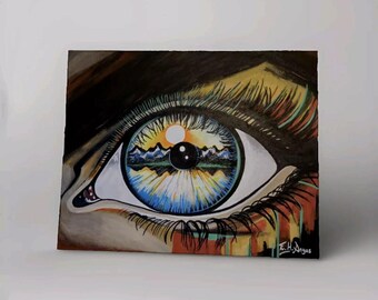 Original painting on canvas Autumn Eye