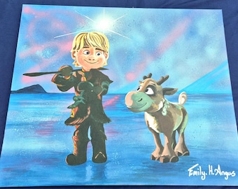 Frozen movie Artwork Canvas acrylic Original painting not print