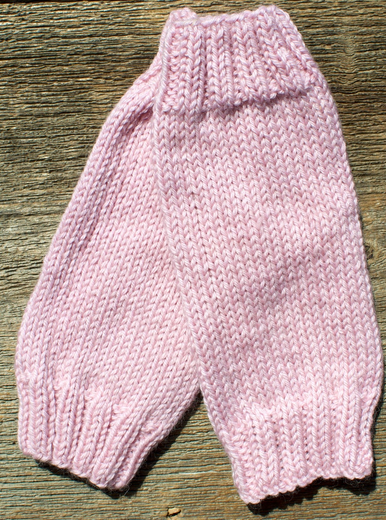 Knit baby leg warmers light pink