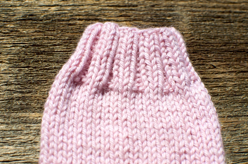 Knit baby leg warmers light pink