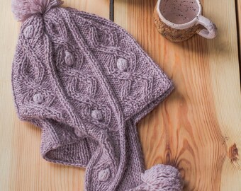 Designer slouhet pink beanie, Winter fashion design accessories, Handmade  hats wool striped beanie, chy hat for her, Knit womens winter hat