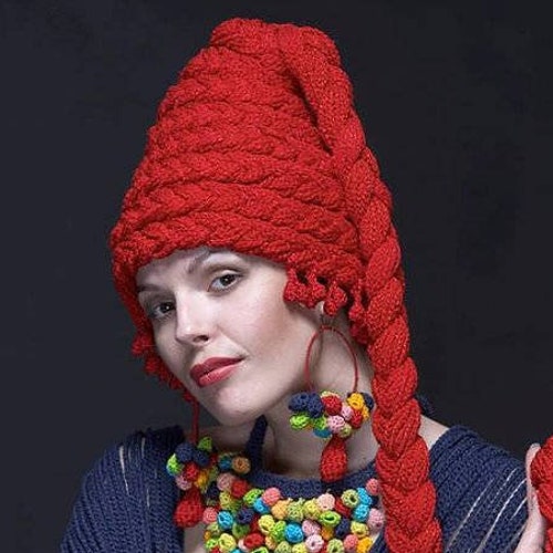 Designer slouhet red beanie, Winter fashion design accessories, Handmade hats wool striped beanie, chy hat shops for her, Knit womens winter hat