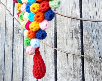 Super chunky necklace Bib necklace knitted jewelry bright necklace for wife knitted statement  designer necklace modern crochet  necklace