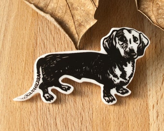 Dachshund Brooch,Doxie Badge,Sausage Dog Brooch,gift For Her,gift For Him,Plastic jewelry,Dog Lover Gift,Pin Badge Boutonniere,original gift