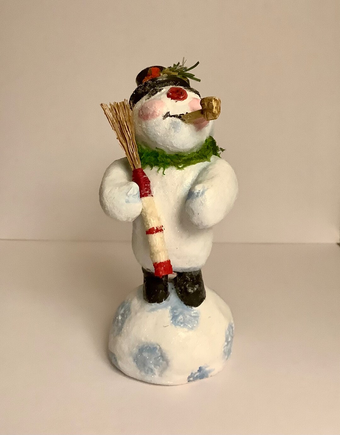 Snowman Figurine, Button Nose Two Eyes Made Out of Coal, Frosty