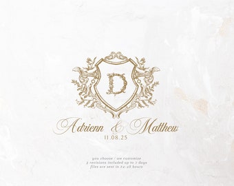 Logotipo floral para brasão de casamento em SVG, monograma editável (download digital)