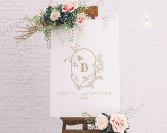 Elegant Rose Wedding Logo SVG, Custom Botanical Crest (Digital Download)