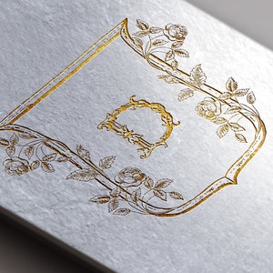 Wedding Logo SVG Wedding Monogram SVG Editable Crest PNG Vintage Rose Wedding Crest Floral Monogram Logo Seating Chart Logo Napkin Logo