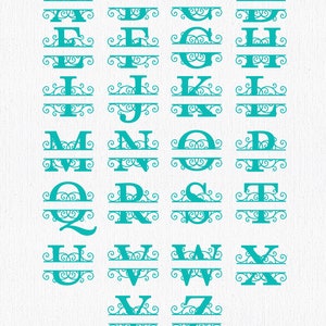 Split Monogram SVG, Split Font, Letter Svg, Split Monogram Letters, Split Alphabet Svg, Font For Cricut, Floral Font Svg, Split Monogram