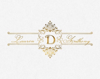 Custom Wedding Monogram Logo, Editable Crest (SVG, PNG)